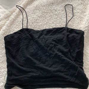 Windsor black tiny strap crop tank